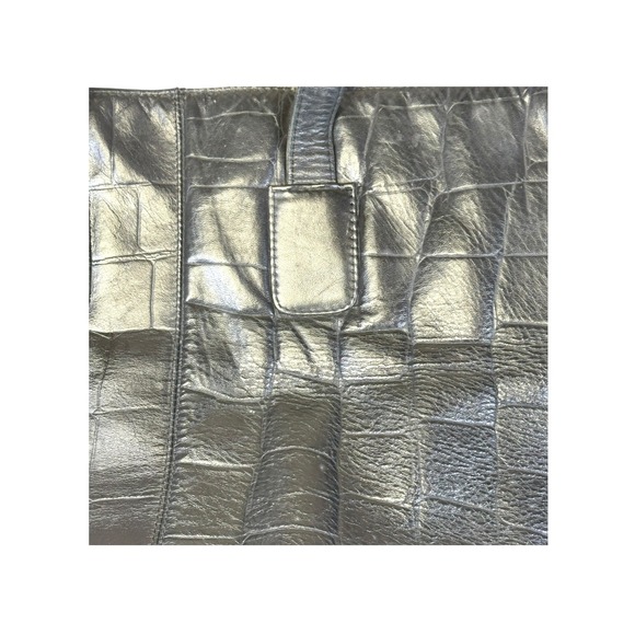 Vtg 80s Brio! Black Leather Embossed Crocodile‎ Shoulder Bag Every Day Purse - Picture 6 of 12